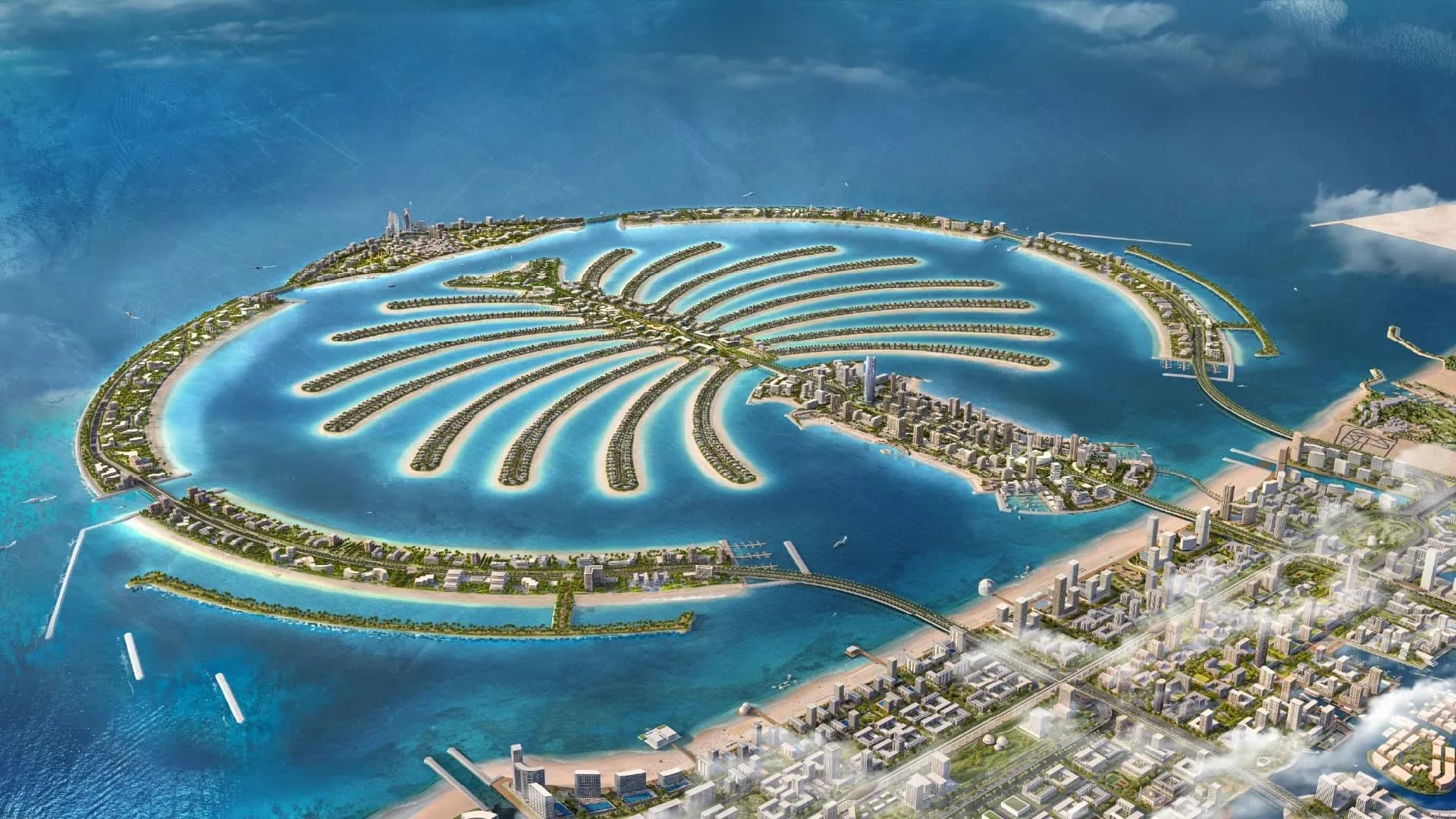 Aerial view of Dubai
